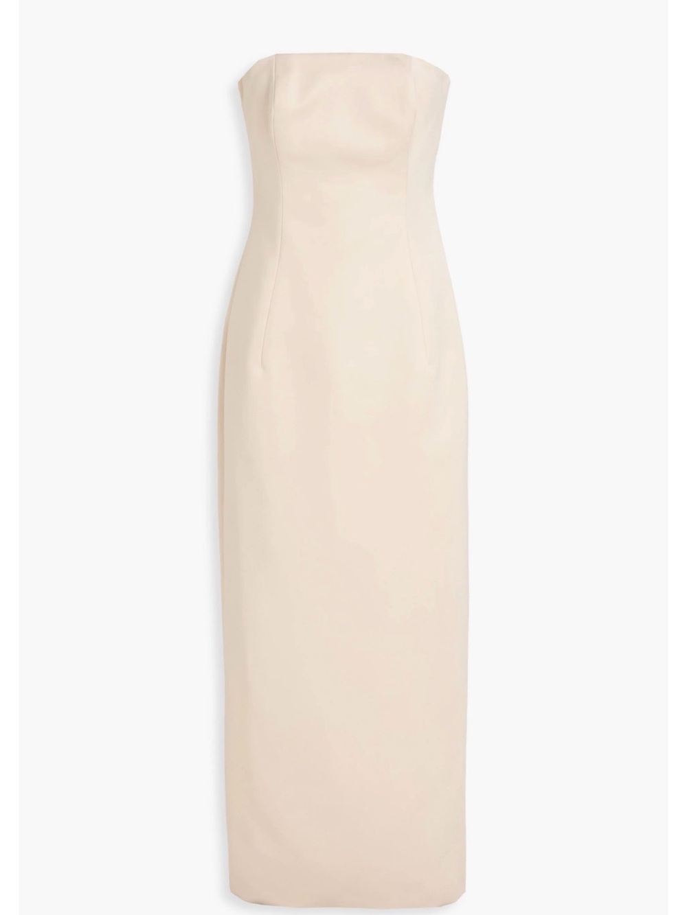 Leo Lin Strapless Cream Column Dress